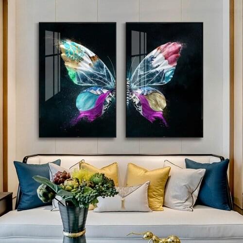 Color Gold Butterfly Wall Art Posters Prints Nordic Abstract Canvas Painting Wall Pictures for Bedroom Decoration Home Decor