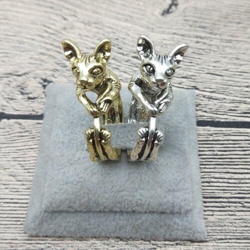 New Vintage Retro Sphynx Rings Classic Adjustable Sphynx Rings Women Sphynx Cat Jewellery