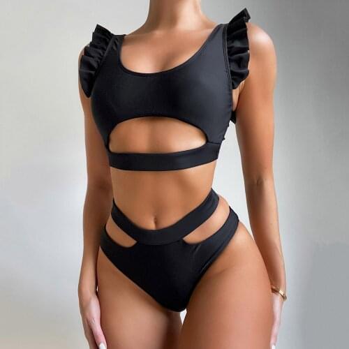 Solid Bikini Set 2021 Sexy Push Up Bra Swimwear Women Brazilian Swimsuit Low Waist Biquini Summer Two Pieces Bathing Suit #T1G