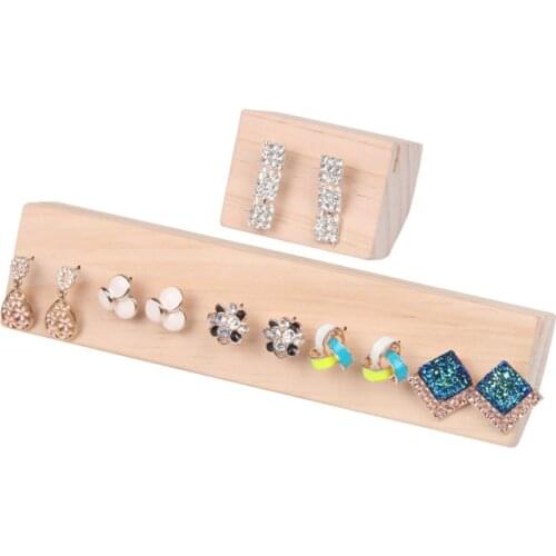 Solid Wood Stud Earring Display Stand Holder for Counter Storage Organizer