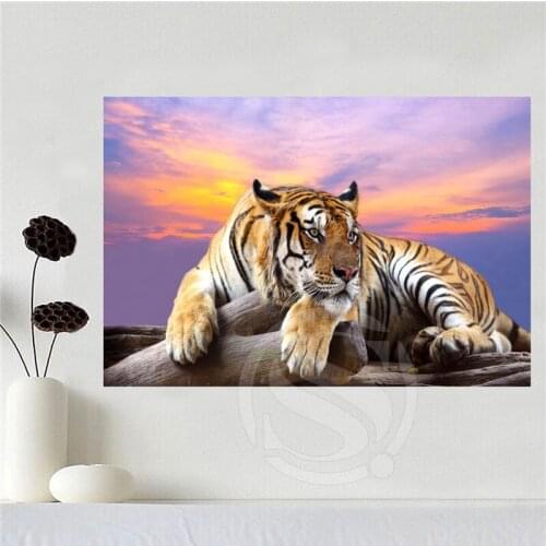 Custom canvas print tiger poster cloth wall Silk Fabric poster Print FREE SHIPPING SQ0629-Yin-03