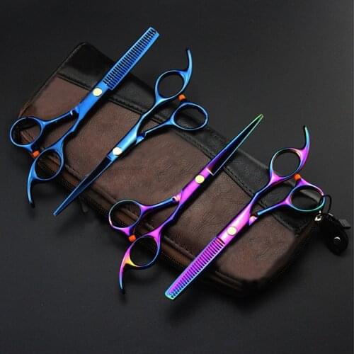 Professional Japan 6cr 5.5 6 '' hair cutting scissors haircut thinning barber makas haircutting shears hairdressing scissors set