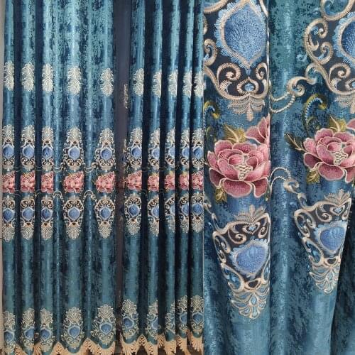 Simple European Jacquard Shade Curtains for Living Dining Room Bedroom