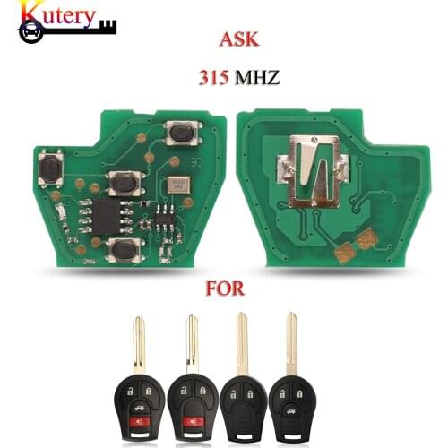 Kutery 10pcs/Lot Remote Keyless Go Car Key Electronic Circuit board For Nissan ASK 2/3/4Buttons 315MHZ No Chip