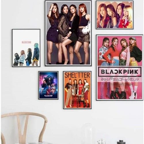Self-adhesive Crazy Cool Girl Kpop Pink Star Pictures Movie Character Posters Prints Paintings Wall Art Pictures Room Decoration