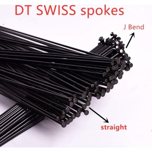 Bike Spoke DT Swiss Champion 2.0 Round Spoke J-bend /Straight pull Head Bike Spokes black bicycle Spokes