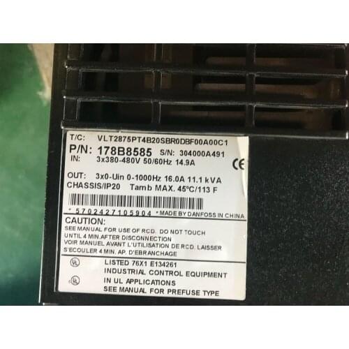 VLT2875PT4B20SBR0DBF00A00C1 Inverter Good appearance , 90% new ,90 days warranty , in stock free shipping