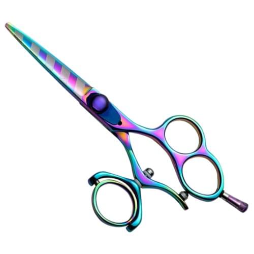 6.0 Inch Purple Right-Handed Single Cutting Shears Swivel Handle 440C Japanese Hair Scissors