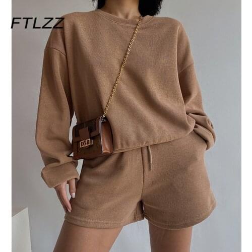 Woman Tracksuits Spring Autumn Korean Sweatshirts and Shorts Outfits Women Sportsuits Streetwear Casual Two Piece Sets Clothing