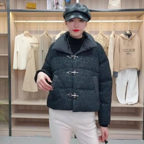 Winter Womens Lace Fabric Down Coats Thicker Warm Fluffy Down Coat Female Winter Small Fragrant Wind Parkas wy228