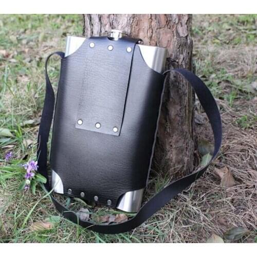 1PC PU Leather Thickening S/Steel 128oz Hip Flask,Personalized Russian Portable Bar Outdoor large wine pot JZ 1117