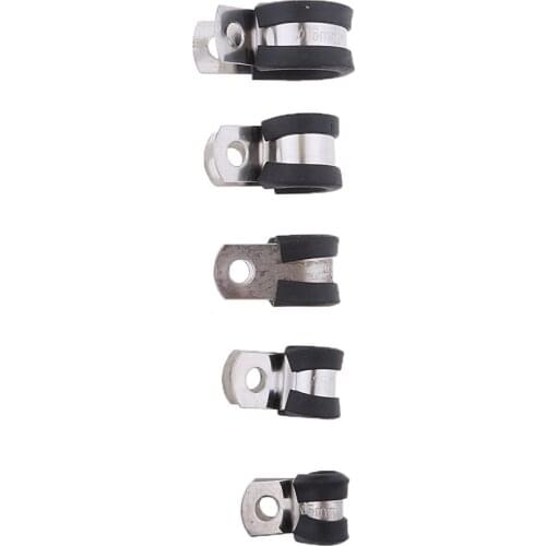 44Pcs Stainless Steel Rubber Cushioned Cable Clamps for Automotive Marine