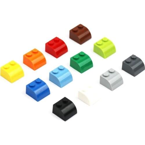 50 Pieces Plastic Building Blocks Arc Curved Brick 2 x 2 City Friend Blocks Set MOC Toys To Create House Garden Villa