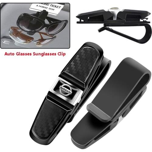 ABS Car Sun Visor Glasses Sunglasses Clip Ticket Card Holder For Nissan Qashqai Tiida Teana Skyline Almera Juke Altima X-trail