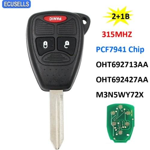 2+1/3 Button Remote Car Key for Chrysler 200 300 Aspen for Dodge for Jeep 315MHz PCF7941 Chip OHT692713AA OHT692427AA M3N5WY72XX