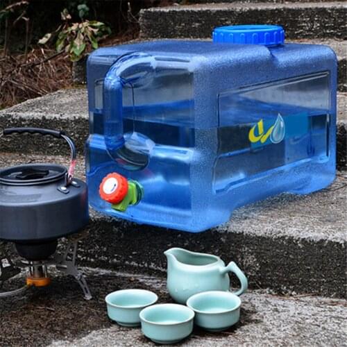 Car Water Container With Faucet Bucket 25L Square PC Car Thickened Self - Driving Portable Outdoor Camping Carrier Storage 2021