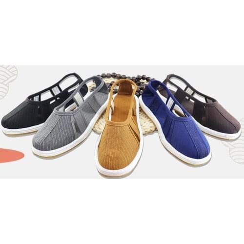 EU35~EU46 cotton handmade summer shaolin monk shoes lay zen lohan/arhat nun kung fu martial arts sandals gray/brown/blue/black