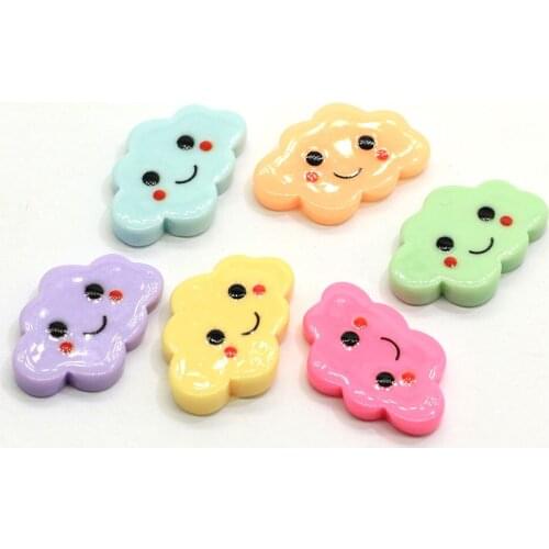Factory Price Bulk Resin Happy Cloud Cabochons Flatback Resin Cloud Cabs Beads Miniature Dollhouse DIY