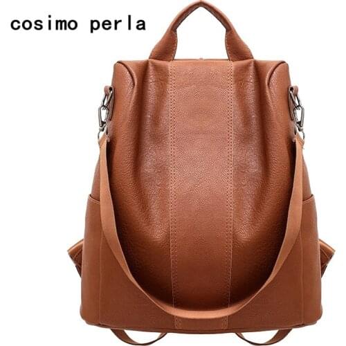 Cosimo Perla Womens Brown Backpacks