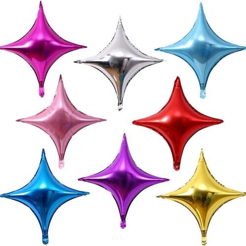 Party decoration balloons 5pcs 10 inch four-pointed star shape balloons wedding party birthday party decoration wholesale