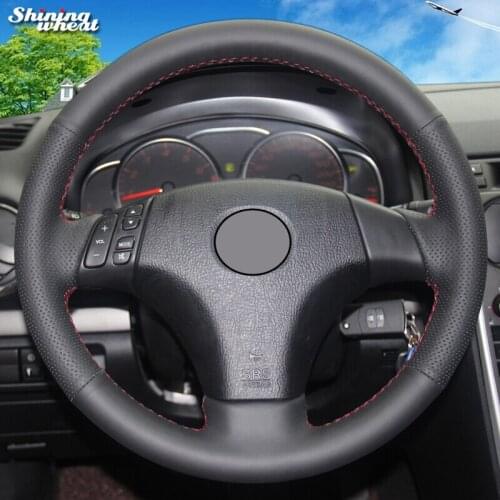 BANNIS Genuine Leather Car Steering Wheel Cover for Mazda 3 Axela 2003-2009 Mazda 5 2004-2010 Mazda 6 Atenza 2004-2008
