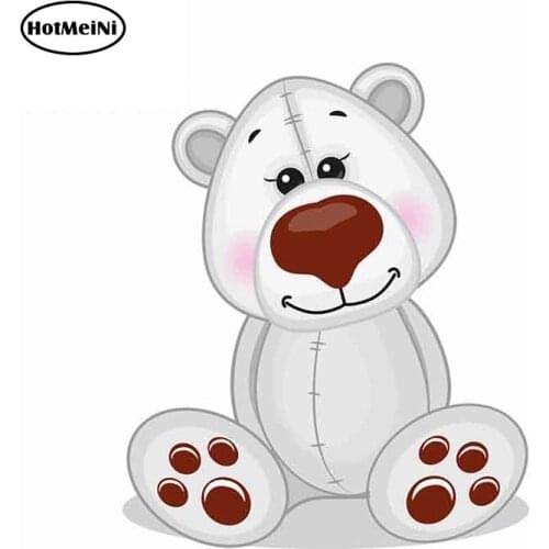 HotMeiNi 13cm x 11.1cm for White Bear Cute Decoration Decal Waterproof Car Stickers and Decals Vinyl Car Assessoires