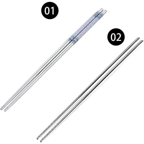 Chinese Long White Chopsticks Vine Pattern Stainless Steel Chopsticks High Quality Tableware Holiday Gift Desktop Decoration