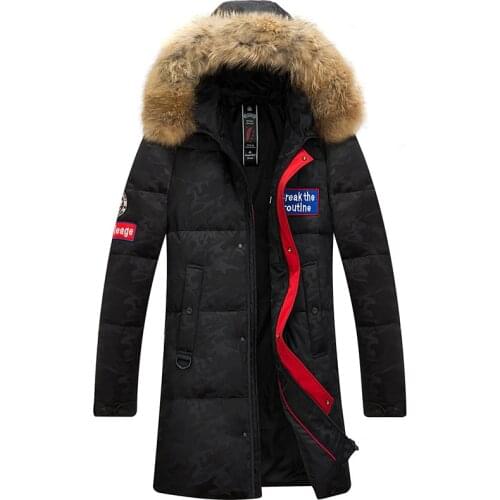 High quality mens winter jacket Red Black Grey thick warm men coat fashion design winter white duck down jacket men big size