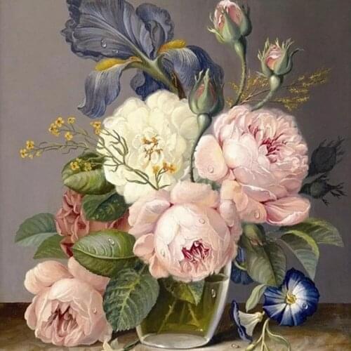 LaoJieYuan Peony DIY Crystal full cross stitch kit art 3Dmosaic square rhinestone diy crystal diamond painting