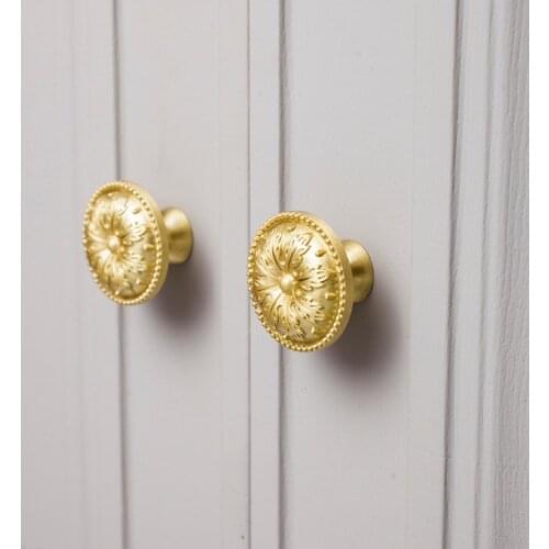 Brass European handle British American luxury classic cabinet wardrobe door drawer furniture handle