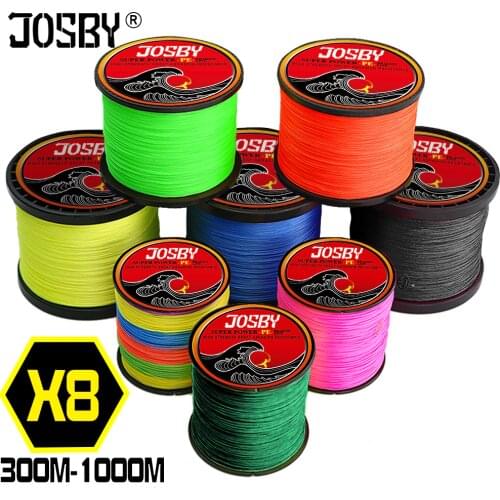 JOSBY Pesca Carp Fly Fishing line peche PE Braided Multifilamento Wire 8 Strands Accessories 300M 500M 1000M 22-120LB Cord New