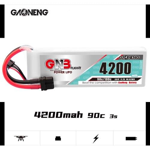 Gaoneng GNB 4200mAh 3S 11.1V 90C/180C Lipo Battery With XT60/XT90S Plug For UAV RC Helicopter RC Car Boat Airplane parts