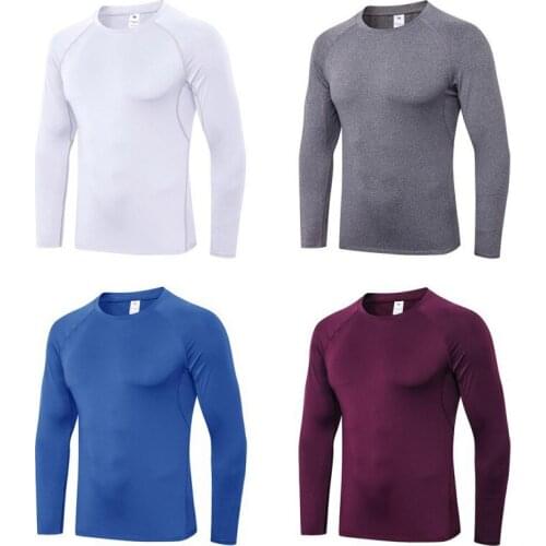 Men Running T-Shirt Compression Training jogging Sport Long Sleeve Quick Dry Sport tshirt Man Gym Tights shirts Fitness workout