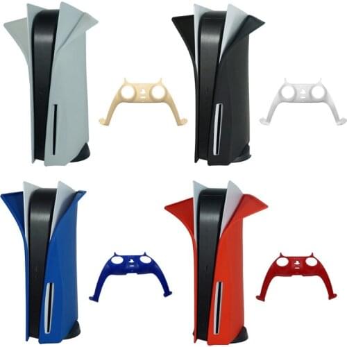 Soft Shockproof Console Cover Protective Shell with Controller Decorative Strip Front Plate for PS5