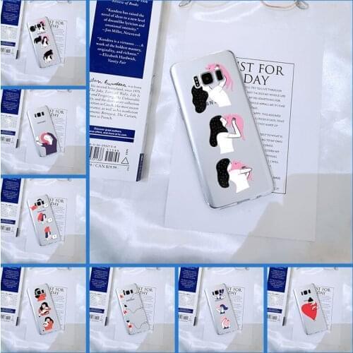 Soft Silicone Phone Case For Samsung Galaxy S5 S6 S7 Edge S8 S9 Plus Funny Girl Back Cover For Samsung Galaxy Note 4 5 8 9 Case