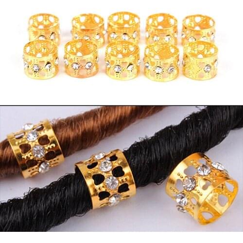 20 Pcs Hair Jewelry Braid Rings Decoration Pendants Dreadlocks Beads Cuffs Rings Diy Metal Hair Rings Beading Accessories New