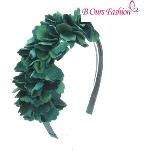 2021 new fashion velvet flower shag OEM hairband children fashion hair accessories with plastic band with gripes teeth