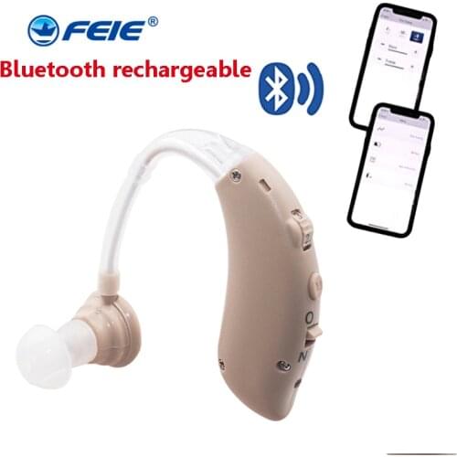 2019 New Arrival Behind Ear USB Hearing Aid Wireless Bluetooth Rechargeable with Charger Mini Listening Device S-25A free ship