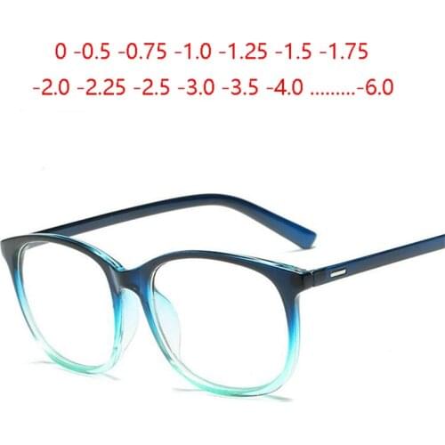 Retro Oval 1.56 Aspherical Lens Prescription Eyeglasses Women Men PC Full Frame Nearsighted Glasses 0 -0.5 -0.75 -1.0 To -6.0