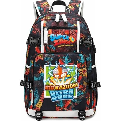 Super Zings Cartoon Backpack Mochila Korean Backpacks Women Men Laptop Bagpack Fashion Bookbag 18inch Travel Bagpack School Bags