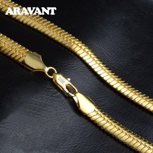 925 Silver 10MM 20inch Gold Flat Snake Chain Necklace For Men Women Link Chain Necklaces Jewelry Accessories