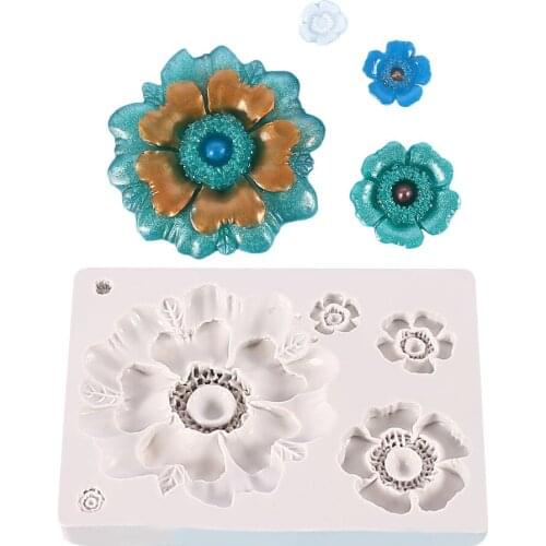 Sunflower Silicone Mold Wedding Cupcake Topper Fondant Cake Decorating Tools Sugarcraft Candy Clay Chocolate Gumpaste Moulds