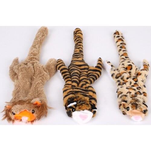 Cute Cartoon Animal Dog Squeak Toys Puppy Cat Cleaning Teeth Chewing Supplies Funny Tiger Lion Leopard Plush Sounding Pet Toys