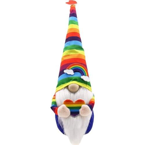 Rainbow Gnome Scandinavian Tomte Nisse Pride Nordic Norris Colorful Home Farmhouse Kitchen LGBTQ Cheer Up Gift Tiered Tray Decor