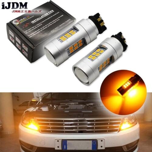 Amber Error Free PWY24W PW24W LED Bulbs For Audi A3 A4 A5 Q3 VW MK7 Golf CC Front Turn Signal Lights,For BMW F30 3 Series DRL
