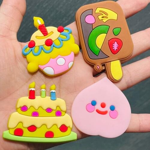 1pcs Popsicle Birthday Cake Shoe Charms Novel Ice Cream Shoe Accessories Biscuit Garden Shoe Decoration for Wristbands Kids Gift