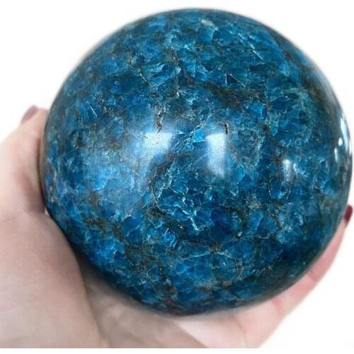 High quality! Natura Blue Apatite Ball Quartz Crystal Sphere Chakra Healing Crystal Stone Meditation Fengshui Home Decoration