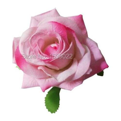 Boho Bridal Velvet Fabric Rose Flower Hairclip Pink Festival Women Hair Accessories Brooch for Wedding Party Ponytail Hairpiece