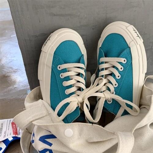 Chunky Harajuku Colorful Women Canvas Shoes Fashion Designer Platform Running Tennis Sport Vulcanize Shoes Casual Flats Zapatos