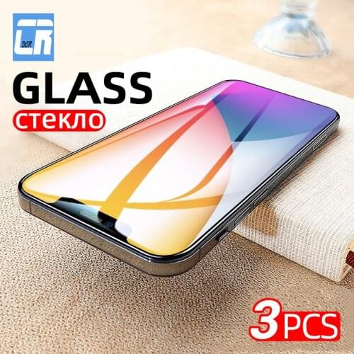 1-3Pcs Full Cover Tempered Glass for iPhone 12 11 pro max Screen Protector on iPhone X XS XR 6 6s 7 8 plus SE 2 Protective Film